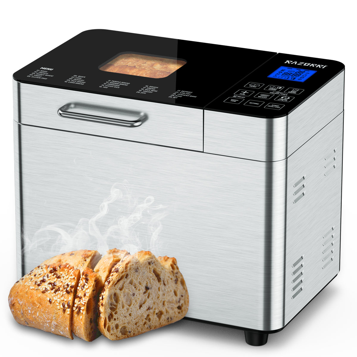 KBS 17-in-1 2lb Bread Maker Machine Fully Automatic LCD Display,Stainl